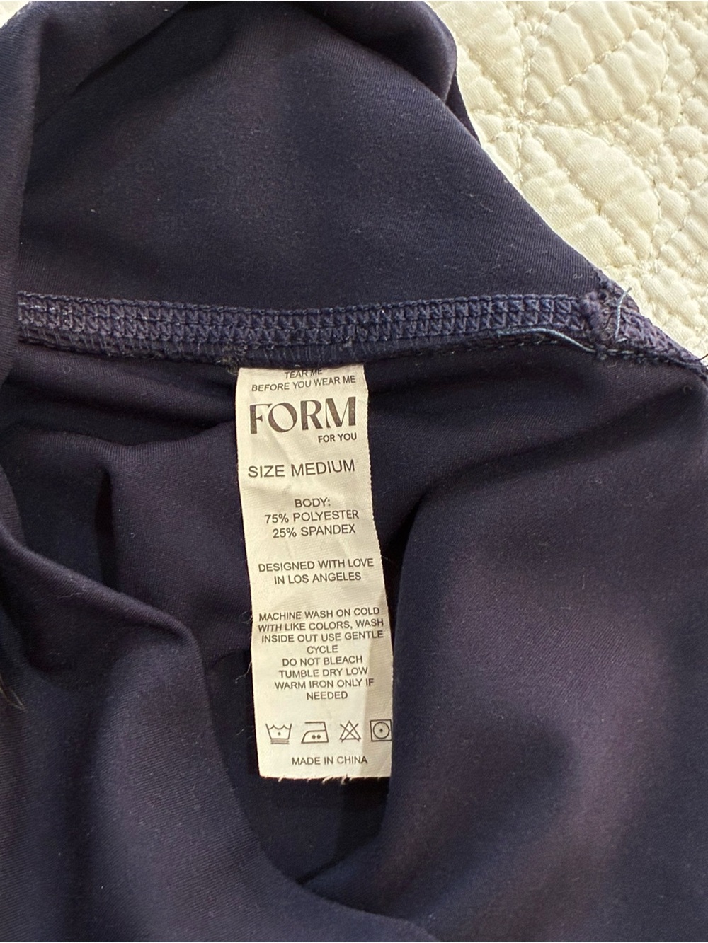 FORM by Sami Clarke Navy Core High Waisted Leggings Yoga Pilates Athletic M - Picture 4 of 8